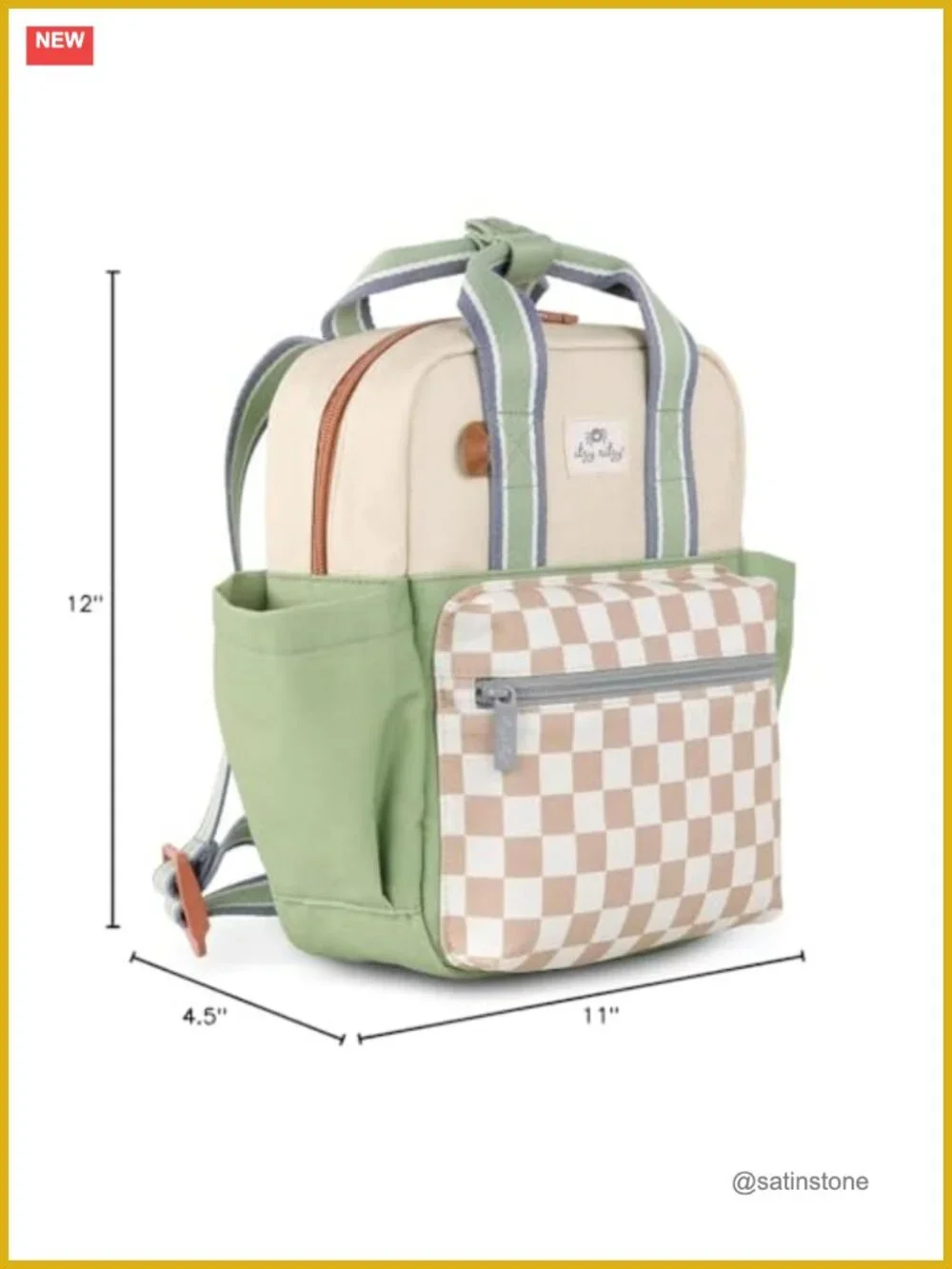 Toddler Daycare Backpack with Adjustable Straps, Wipeable Lining & Name Label